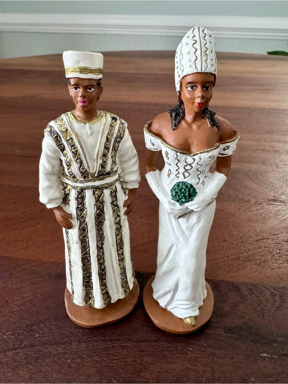 African American Wedding Bride & Groom Figurines Tribal Vintage K's Collection
